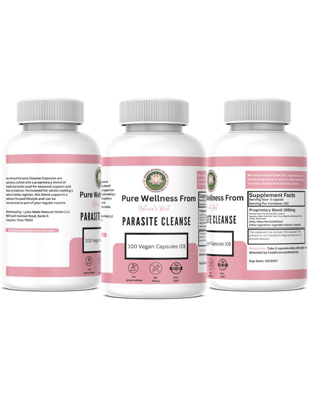 Natural Parasite Cleanse Capsules – Herbal Detox Support | Vegan, Non-GMO