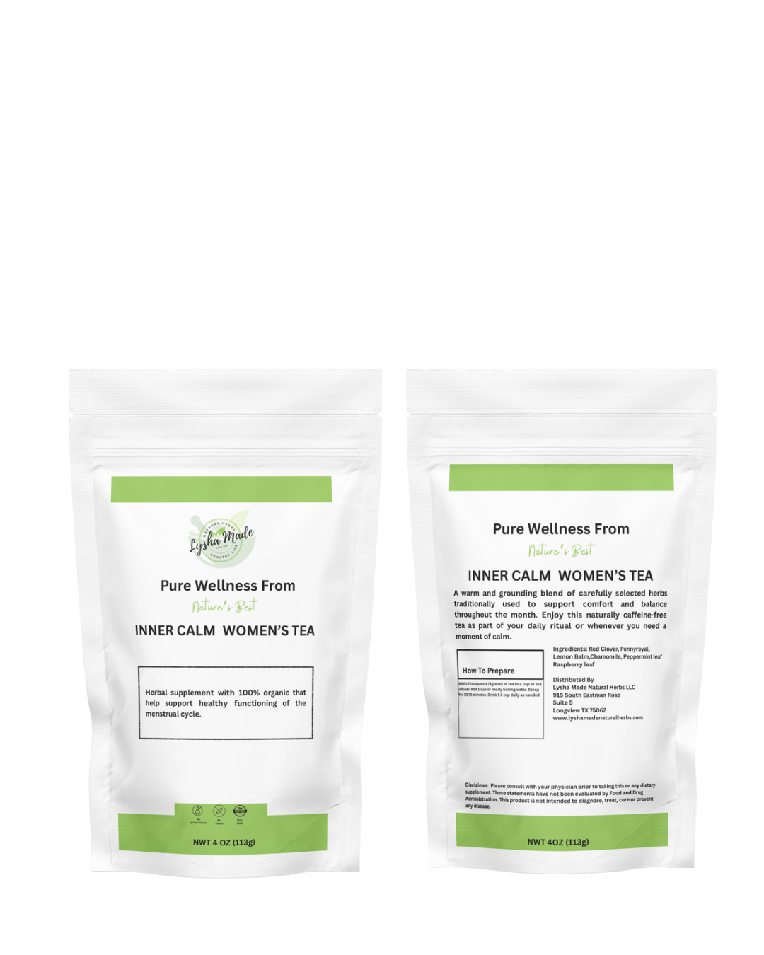 Inner Calm Women’s Tea – Herbal Blend for Monthly Balance & Relaxation | Caffeine-Free
