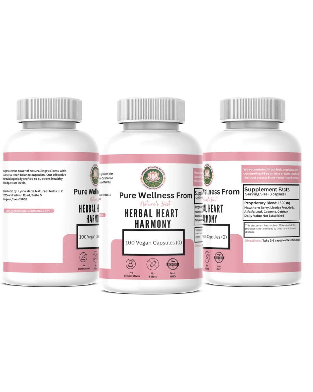 Herbal Heart Harmony Capsules – Plant-Based Circulation Support | 100 Count Vegan Supplement